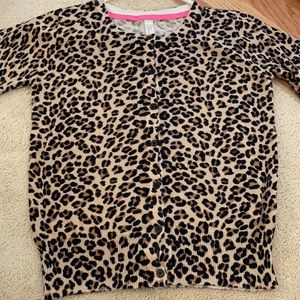 Cherokee Girls Cardigan, Leopard Print, Size XL